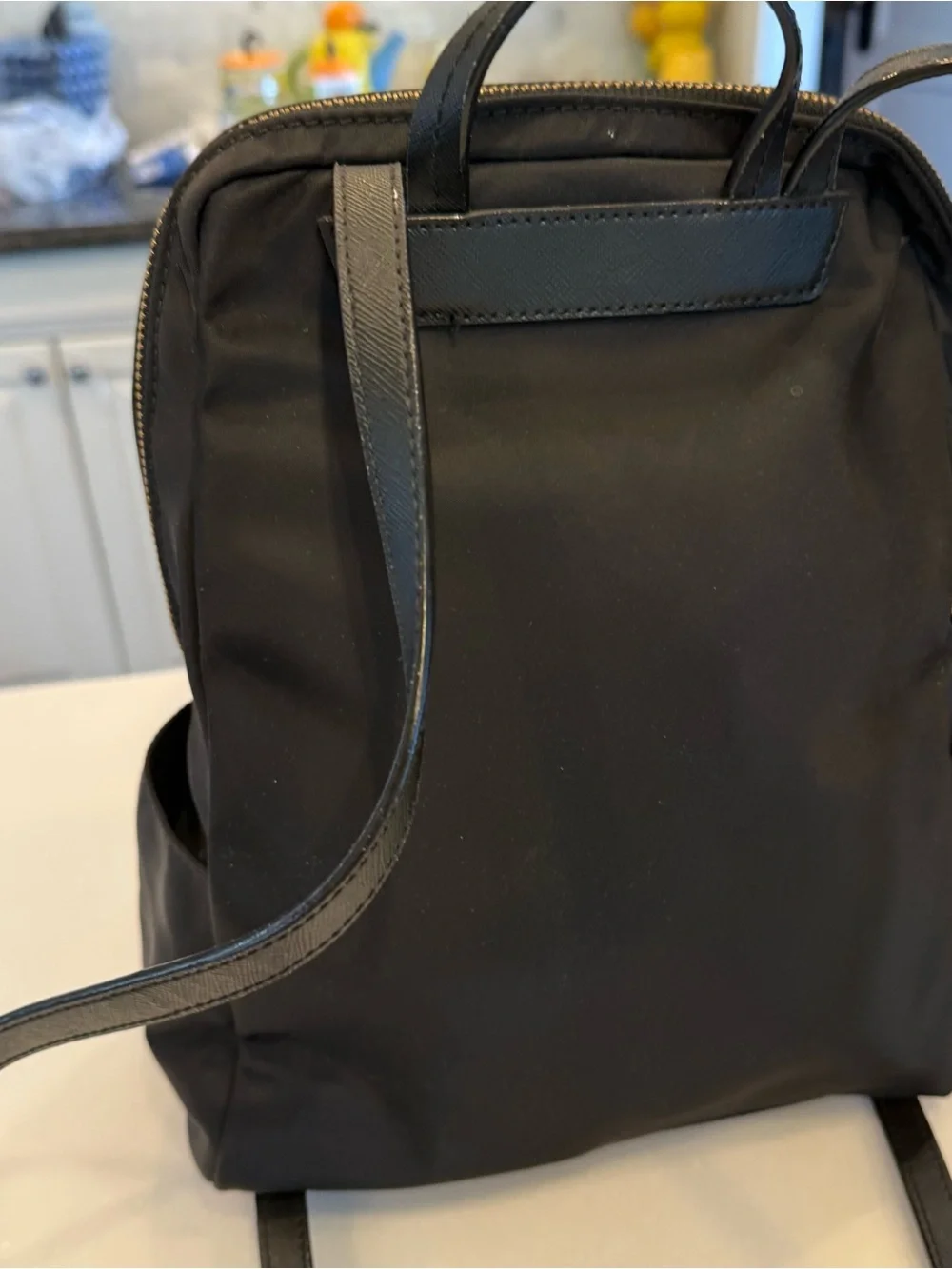 Kate Spade Blake Avenue Nylon Black Backpack Adjustable Leather Straps NWOT